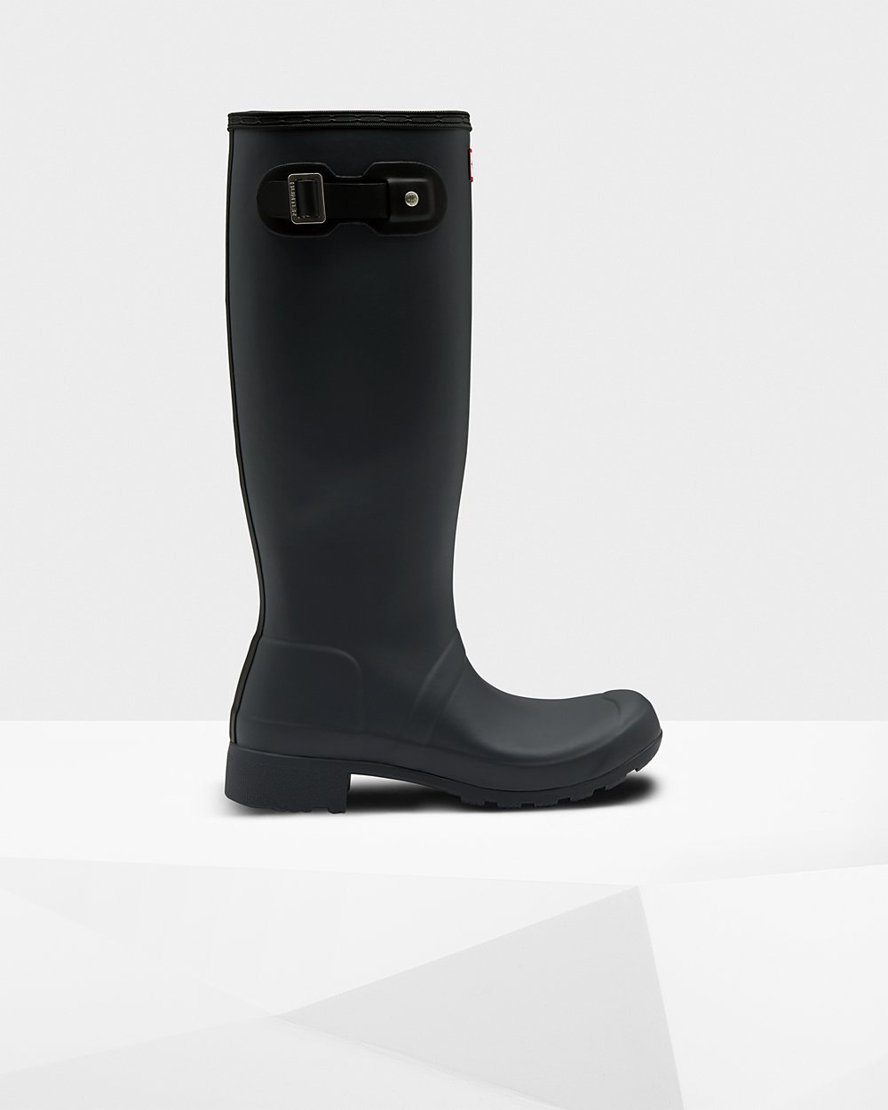 Womens Tall Rain Boots - Hunter Original Tour Foldable (01HQIKAUV) - Black